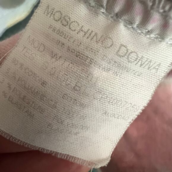 Moschino Jeans Jacket 10 Womens Blazer Colorful Retro Floral Designer Logo Italy - Picture 9 of 12